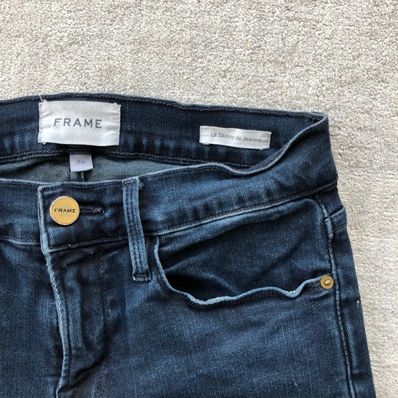 Frame Skinny Mid Rise dark blue jeans in great condition - Picture 4 of 4